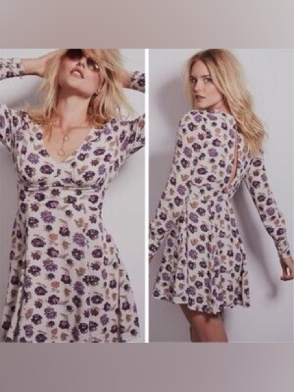 VINTAGE Free People Floral Mini Dress
